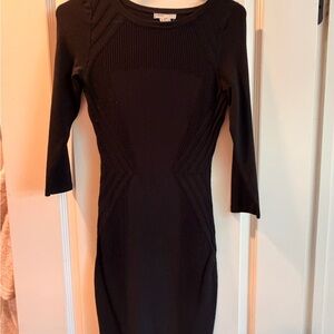 H&M Black Fitted Knit Dress - Women's